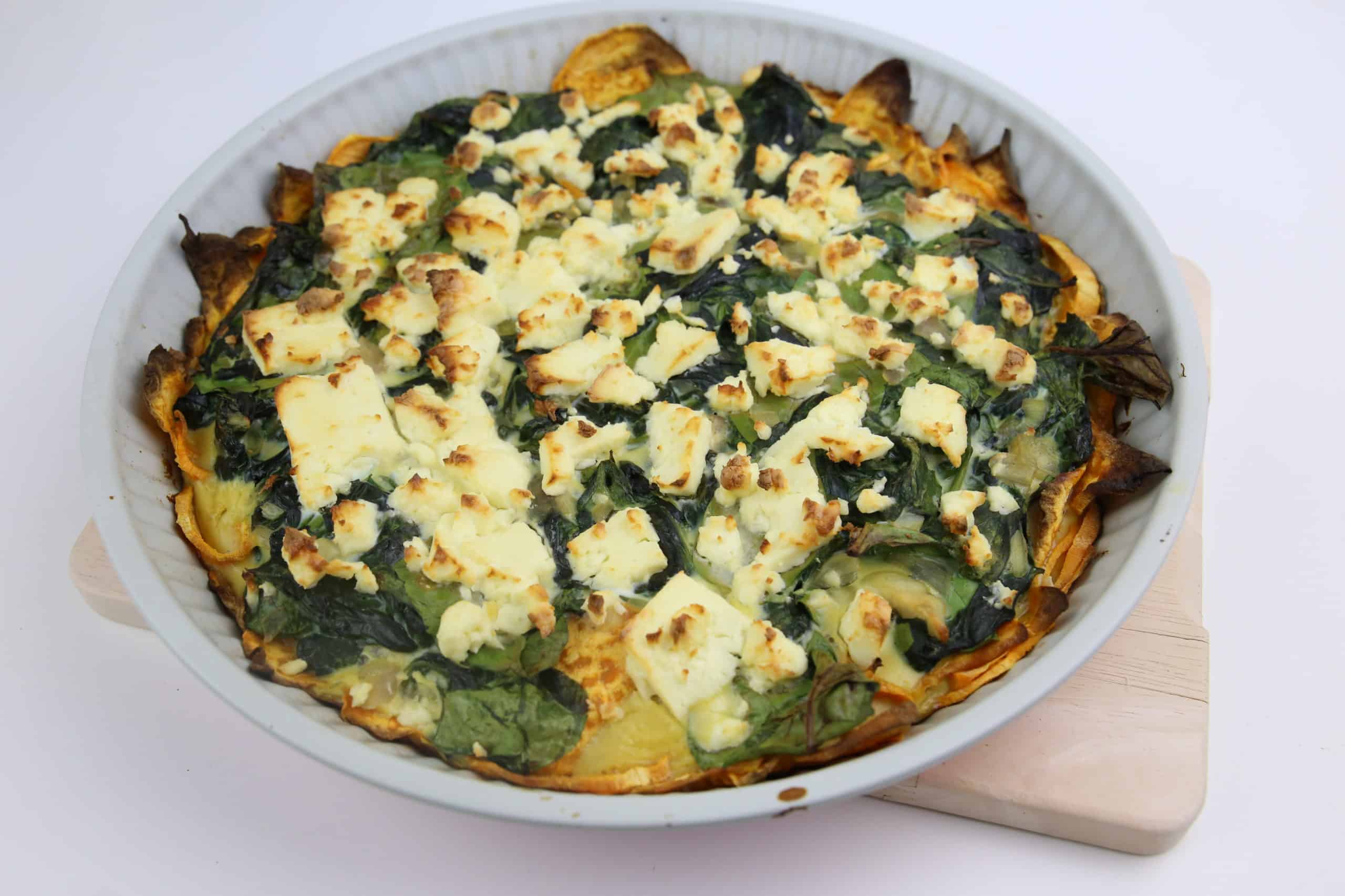 Süßkartoffel Quiche mit Spinatfüllung - Quiche mal anders